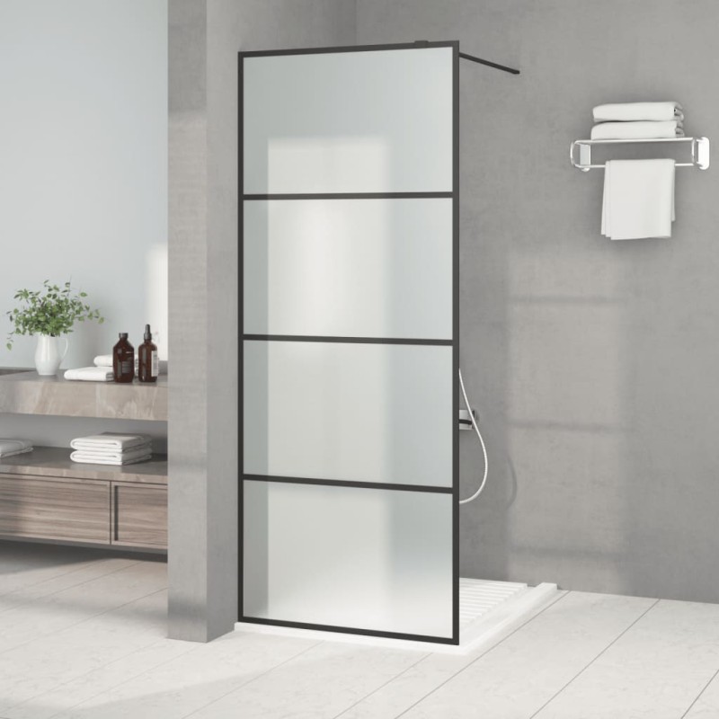 vidaXL Duschwand für Walk-In Dusche Schwarz 80x195 cm ESG Mattiert vidaXL Duschwand für Walk-In Dusche Schwarz 80x195 cm ESG Mattiert