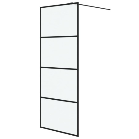 vidaXL Duschwand für Walk-In Dusche Schwarz 80x195 cm ESG Mattiert