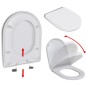 vidaXL Toilettensitz mit Absenkautomatik und Quick-Release Weiß Eckig vidaXL Toilettensitz mit Absenkautomatik und Quick-Release Weiß Eckig