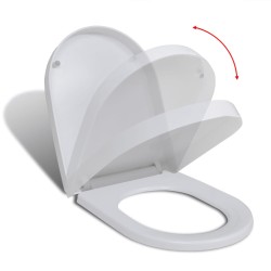 vidaXL Toilettensitz mit Absenkautomatik und Quick-Release Weiß Eckig 