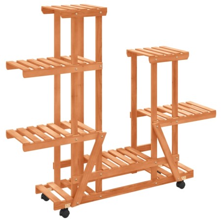 vidaXL Blumenständer mit Rollen 95x25x101 cm Massivholz Tanne