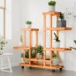 vidaXL Blumenständer mit Rollen 95x25x101 cm Massivholz Tanne vidaXL Blumenständer mit Rollen 95x25x101 cm Massivholz Tanne