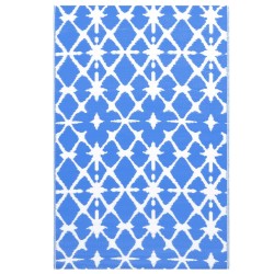 vidaXL Outdoor-Teppich Blau und Weiß 160x230 cm PP