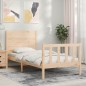 vidaXL Massivholzbett mit Kopfteil vidaXL Massivholzbett mit Kopfteil