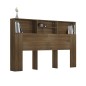 vidaXL Kopfteil mit Ablagen Braun Eichen-Optik 160x19x103,5 cm