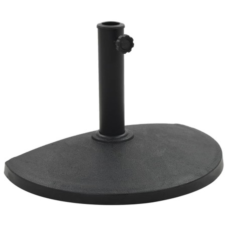vidaXL Sonnenschirmfuß Halbrund 9 kg Schwarz Polyharz