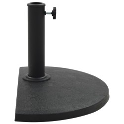 vidaXL Sonnenschirmfuß Halbrund 9 kg Schwarz Polyharz