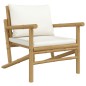vidaXL 5-tlg. Garten-Lounge-Set mit Cremeweißen Kissen Bambus vidaXL 5-tlg. Garten-Lounge-Set mit Cremeweißen Kissen Bambus