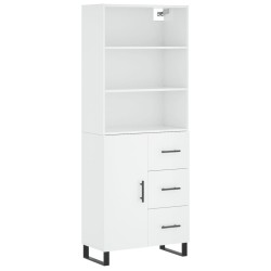 vidaXL Highboard Hochglanz-Weiß 69,5x34x180 cm Holzwerkstoff