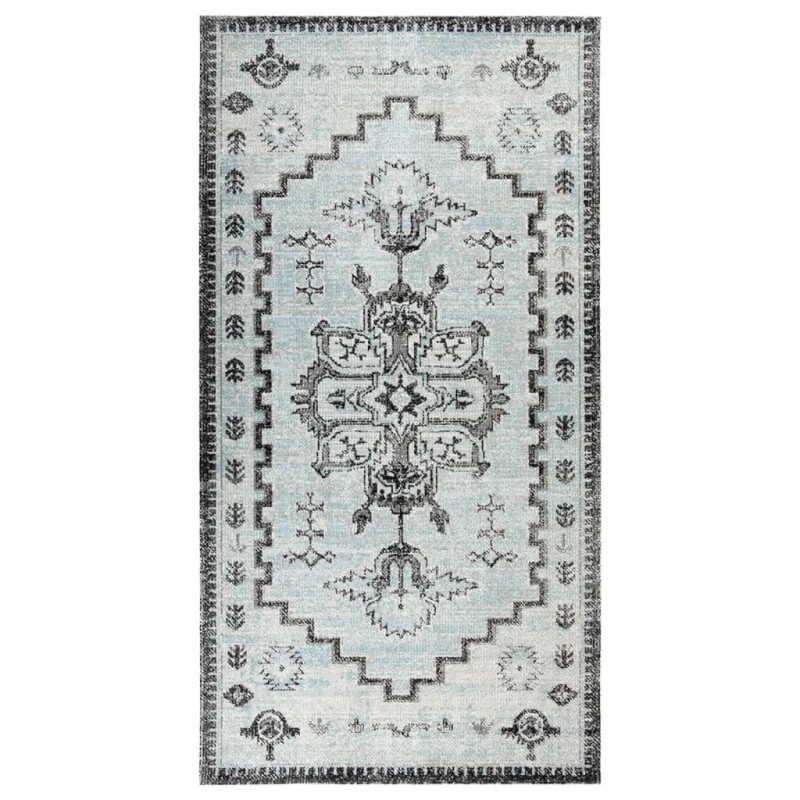 vidaXL Outdoor-Teppich Flachgewebe 80x150 cm Grün und Grau vidaXL Outdoor-Teppich Flachgewebe 80x150 cm Grün und Grau