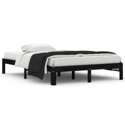vidaXL Massivholzbett Schwarz Kiefer 140x200 cm
