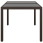 vidaXL Gartentisch 150x90x75 cm Hartglas und Poly Rattan Braun vidaXL Gartentisch 150x90x75 cm Hartglas und Poly Rattan Braun