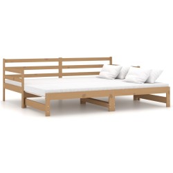 vidaXL Tagesbett Ausziehbar Honigbraun Massivholz Kiefer 2x(90x200) cm