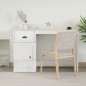 vidaXL Schreibtisch mit Schublade Hochglanz-Weiß 115x50x75 cm vidaXL Schreibtisch mit Schublade Hochglanz-Weiß 115x50x75 cm