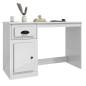 vidaXL Schreibtisch mit Schublade Hochglanz-Weiß 115x50x75 cm vidaXL Schreibtisch mit Schublade Hochglanz-Weiß 115x50x75 cm