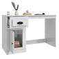 vidaXL Schreibtisch mit Schublade Hochglanz-Weiß 115x50x75 cm vidaXL Schreibtisch mit Schublade Hochglanz-Weiß 115x50x75 cm