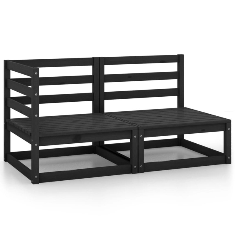 vidaXL 2-tlg. Garten-Lounge-Set Schwarz Massivholz Kiefer vidaXL 2-tlg. Garten-Lounge-Set Schwarz Massivholz Kiefer