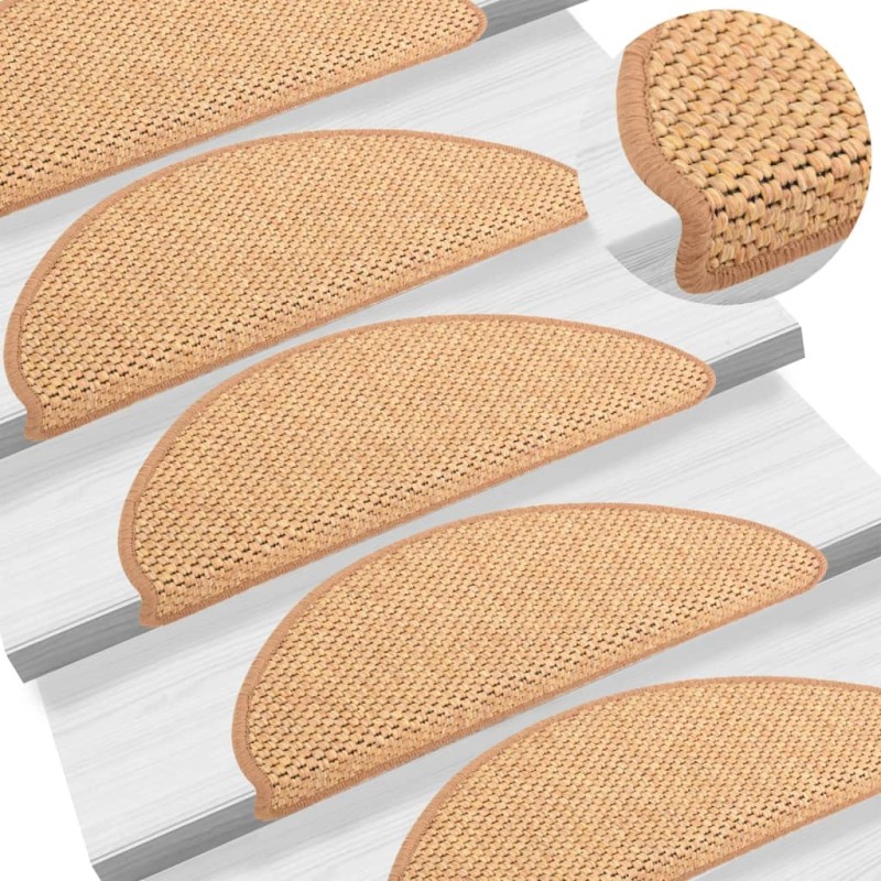 vidaXL Treppenmatten Selbstklebend Sisal-Look 15 Stk. 65x21x4 Sisal vidaXL Treppenmatten Selbstklebend Sisal-Look 15 Stk. 65x21x4 Sisal