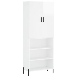 Highboard Hochglanz-Weiß 69,5x34x180 cm Holzwerkstoff