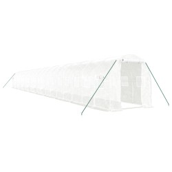 vidaXL Gewächshaus mit Stahlrahmen Weiß 40 m² 20x2x2 m