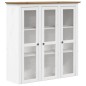 vidaXL Vitrinenschrank mit Glastüren BODO Weiß und Braun Kiefernholz vidaXL Vitrinenschrank mit Glastüren BODO Weiß und Braun Kiefernholz