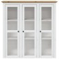 vidaXL Vitrinenschrank mit Glastüren BODO Weiß und Braun Kiefernholz vidaXL Vitrinenschrank mit Glastüren BODO Weiß und Braun Kiefernholz