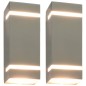 vidaXL Außenwandleuchten 2 Stk. 35 W Silbern Rechteckig vidaXL Außenwandleuchten 2 Stk. 35 W Silbern Rechteckig