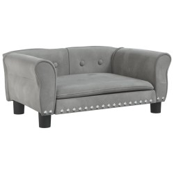 vidaXL Hundebett Hellgrau 70x45x30 cm Samt