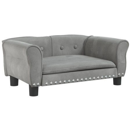 vidaXL Hundebett Hellgrau 70x45x30 cm Samt