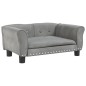 vidaXL Hundebett Hellgrau 70x45x30 cm Samt vidaXL Hundebett Hellgrau 70x45x30 cm Samt