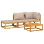 vidaXL 4-tlg. Garten-Lounge-Set mit Taupe Kissen Massivholz vidaXL 4-tlg. Garten-Lounge-Set mit Taupe Kissen Massivholz