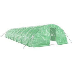 vidaXL Gewächshaus mit Stahlrahmen Grün 80 m² 16x5x2,3 m
