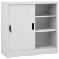 vidaXL Büroschrank mit Schiebetür Hellgrau 90x40x90 cm Stahl vidaXL Büroschrank mit Schiebetür Hellgrau 90x40x90 cm Stahl
