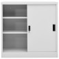 vidaXL Büroschrank mit Schiebetür Hellgrau 90x40x90 cm Stahl vidaXL Büroschrank mit Schiebetür Hellgrau 90x40x90 cm Stahl