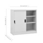 vidaXL Büroschrank mit Schiebetür Hellgrau 90x40x90 cm Stahl vidaXL Büroschrank mit Schiebetür Hellgrau 90x40x90 cm Stahl