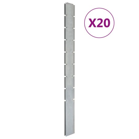 vidaXL Zaunpfosten 20 Stk. Silbern 220 cm Verzinkter Stahl