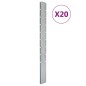 vidaXL Zaunpfosten 20 Stk. Silbern 220 cm Verzinkter Stahl vidaXL Zaunpfosten 20 Stk. Silbern 220 cm Verzinkter Stahl