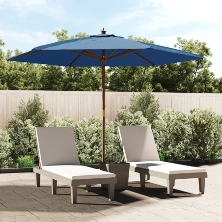 vidaXL Sonnenschirm mit Holzmast Azurblau 299x240 cm