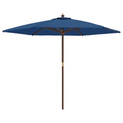 vidaXL Sonnenschirm mit Holzmast Azurblau 299x240 cm