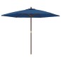 vidaXL Sonnenschirm mit Holzmast Azurblau 299x240 cm vidaXL Sonnenschirm mit Holzmast Azurblau 299x240 cm