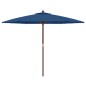 vidaXL Sonnenschirm mit Holzmast Azurblau 299x240 cm vidaXL Sonnenschirm mit Holzmast Azurblau 299x240 cm