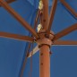 vidaXL Sonnenschirm mit Holzmast Azurblau 299x240 cm vidaXL Sonnenschirm mit Holzmast Azurblau 299x240 cm