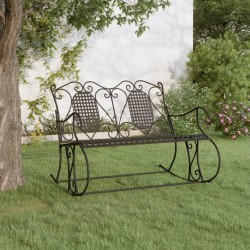 vidaXL Schaukelbank 2-Sitzer 113 cm Schwarz Stahl