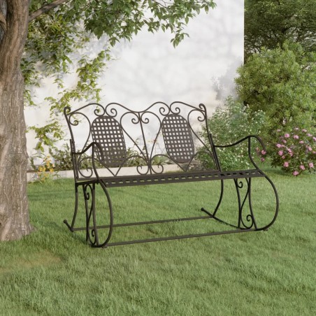 vidaXL Schaukelbank 2-Sitzer 113 cm Schwarz Stahl