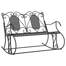 vidaXL Schaukelbank 2-Sitzer 113 cm Schwarz Stahl