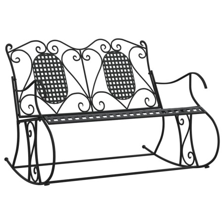 vidaXL Schaukelbank 2-Sitzer 113 cm Schwarz Stahl