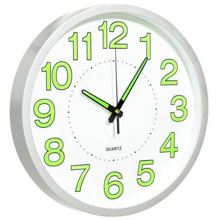 vidaXL Leuchtende Wanduhr Weiß 30 cm 