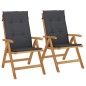 vidaXL Gartenstühle mit Kissen 2 Stk. Massivholz Teak vidaXL Gartenstühle mit Kissen 2 Stk. Massivholz Teak