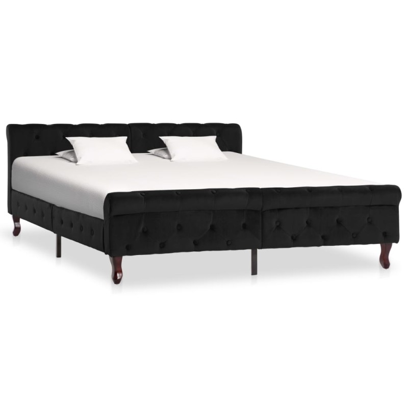 vidaXL Bettgestell Schwarz Samt 160 x 200 cm vidaXL Bettgestell Schwarz Samt 160 x 200 cm