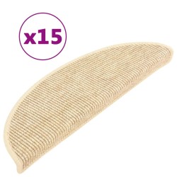 vidaXL Selbstklebende Treppenmatten 15 Stk. 56x17x3 cm Hellbeige